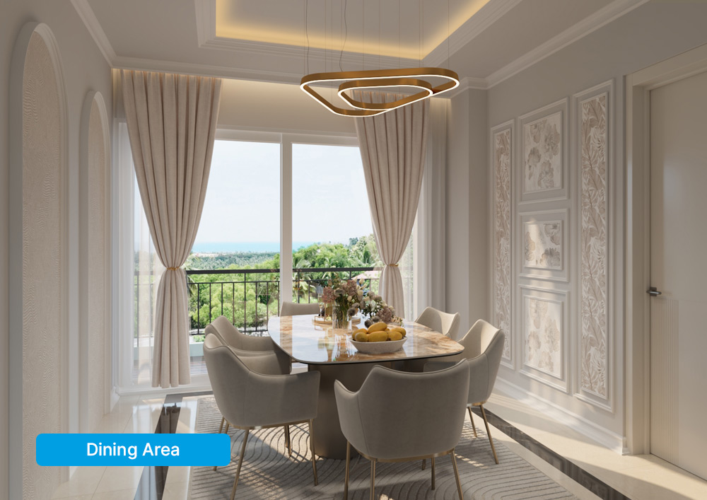  Spacious interiors of 3 BHK flats near Lulu Mall